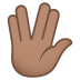 🖖🏽 vulcan salute: medium skin tone display on JoyPixels